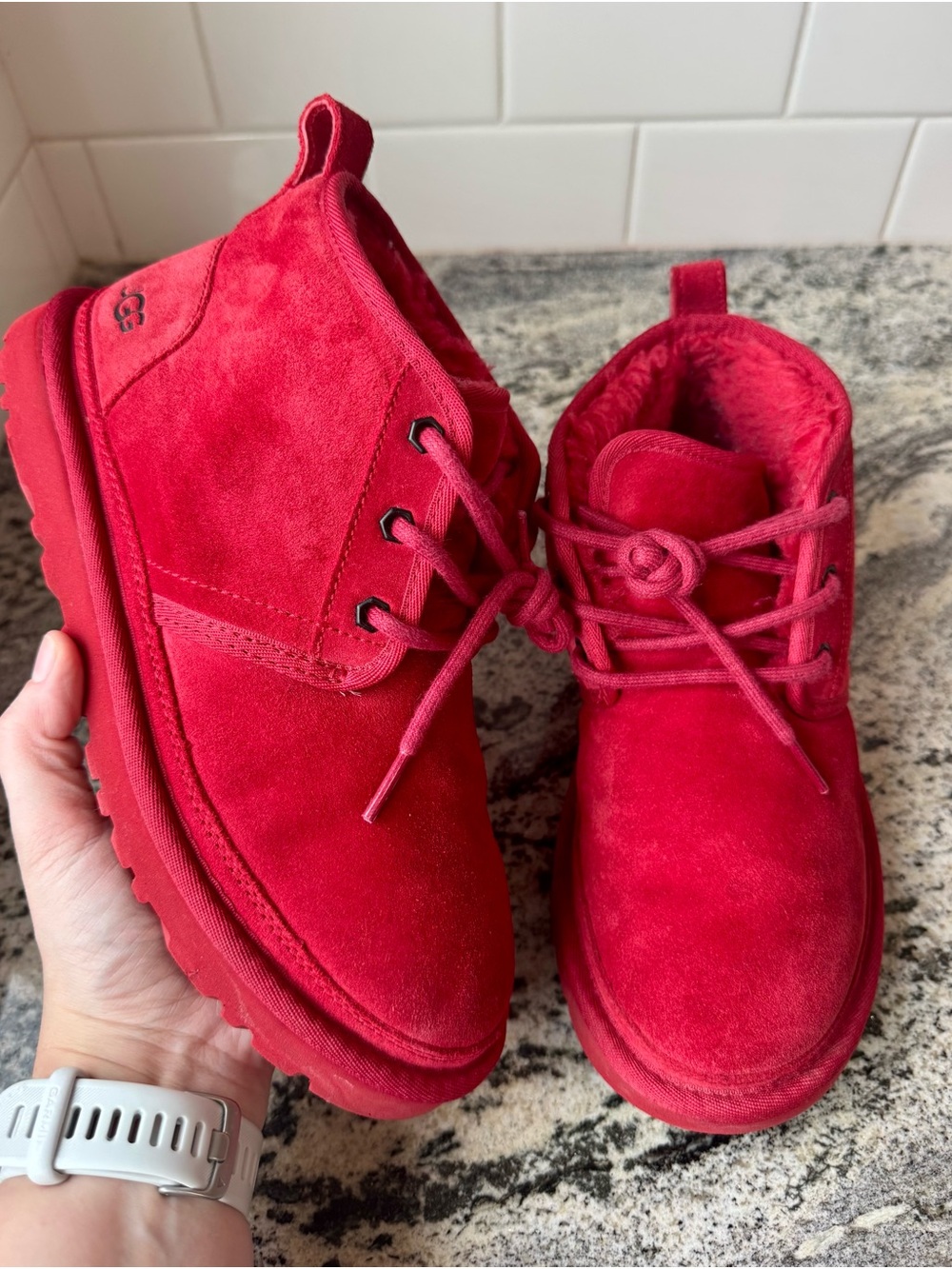 UGG Nuemel Boot in Samba Red suede. Women’s size 8. VGUC